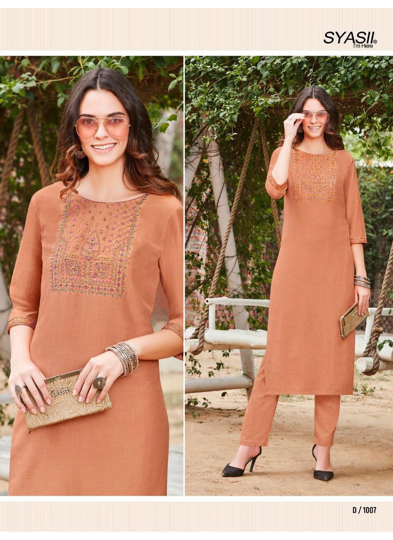 Syasii Rayasa Latest Fancy Regular Casual Wear Designer  Cotton Kurti With Bottom Collection